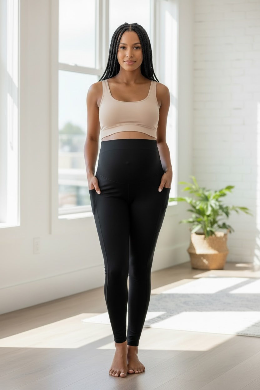 CloudSoft™ Full Belly Maternity Leggings Black