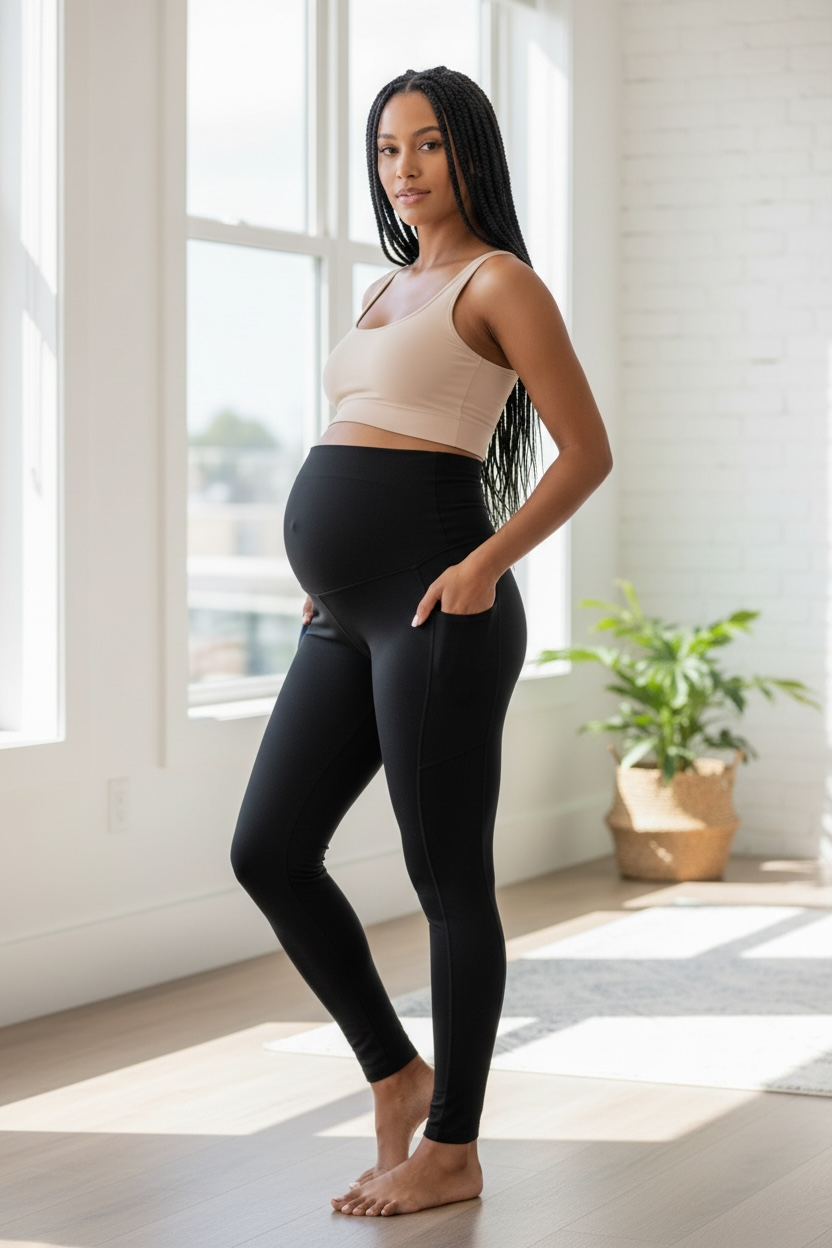 CloudSoft™ Full Belly Maternity Leggings Black