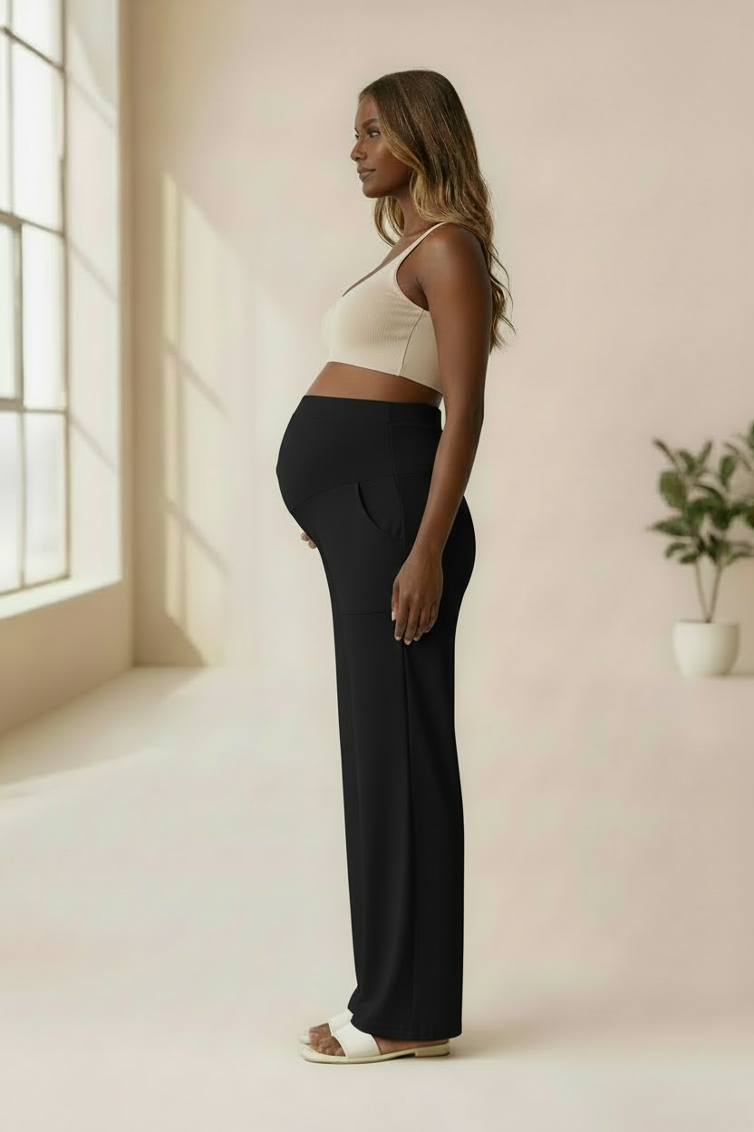 CloudSoft™ Full Belly Maternity Pants Black